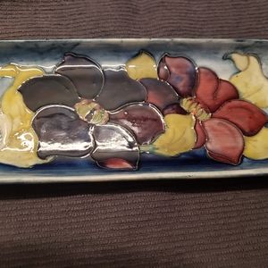 William Moorcraft pottery pen tray trinket tray vintage